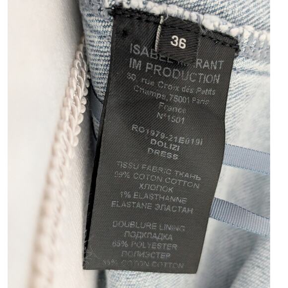 Isabel Marant Dolizi Strapless Denim Mini Dress Size 36 - Picture 4 of 9